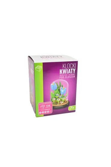  Klocki kwiaty - niebieskie tulipany pod kloszem, 558 elementów