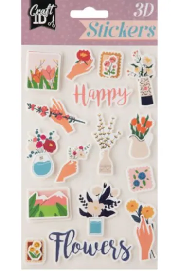 CCG naklejki 3D happy flowers CR6003 12138