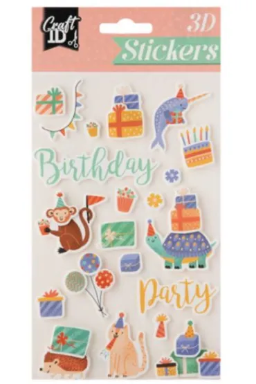 Naklejki 3D Birthday