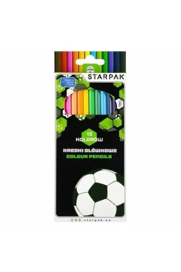Kredki ołówkowe 12 kolorów Football