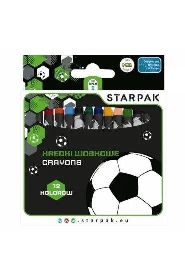 Kredki woskowe 12 kolorów Football