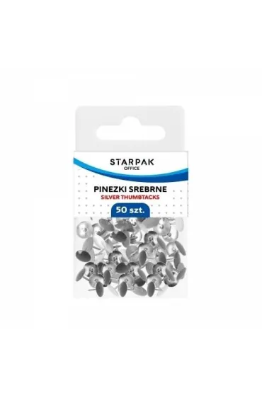 Pinezki metalowe srebrne 50 szt
