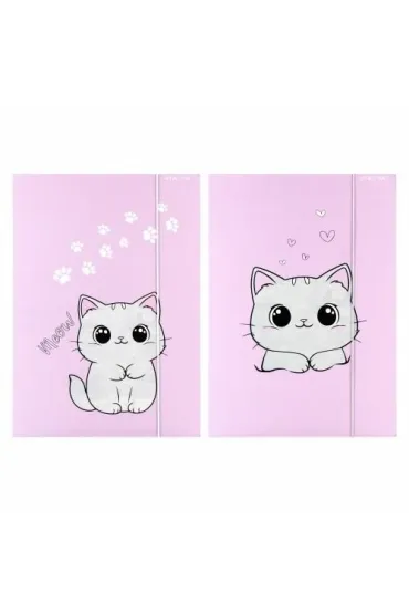 Teczka z gumką A4 Kotek pluszowy mix