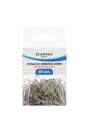 Spinacz metalowy srebrny 80 szt