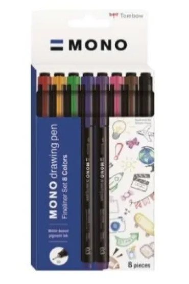 Cienkopis mono drawing 8 kolorów