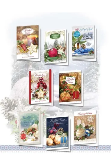 Karnet B6 Boże Nar. Naklejany elem.św.(10 szt) MIX