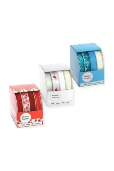 Wstążka ozdobna 10mmx2m 4 szt (12kpl)
