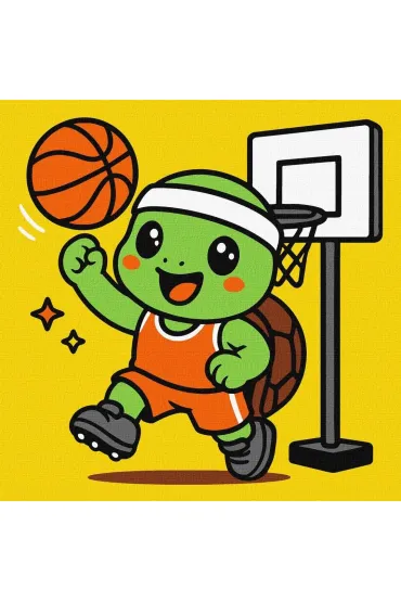 Malowanie po numerach - Żółwik gra w koszykówkę