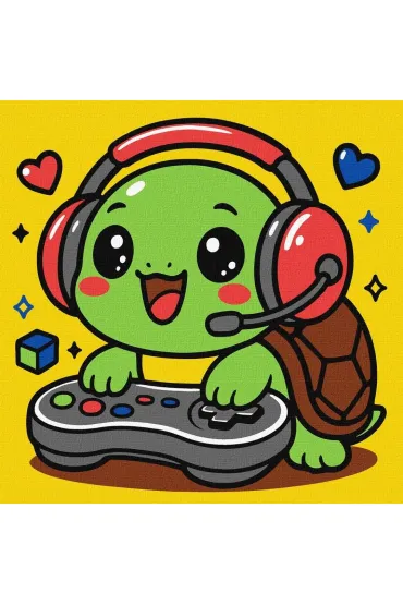 Malowanie po numerach - Żółwik gracz