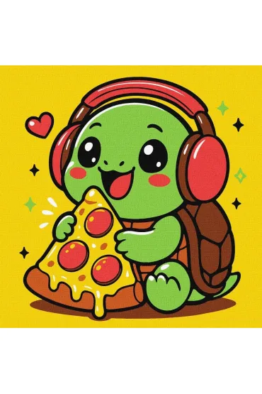 Malowanie po numerach - Żółwik i pizza
