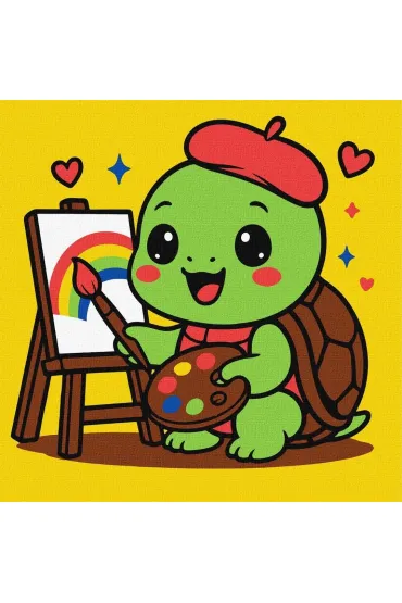 Malowanie po numerach - Żółwik artysta