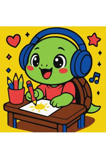 Malowanie po numerach - Żółwik rysuje