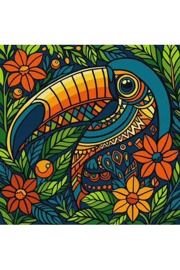 Malowanie po numerach - Witraż. Tukan