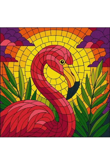 Malowanie po numerach - Witraż. Flaming