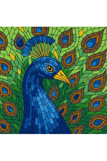 Malowanie po numerach - Witraż. Paw