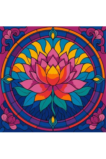 Malowanie po numerach - Witraż. Lotos