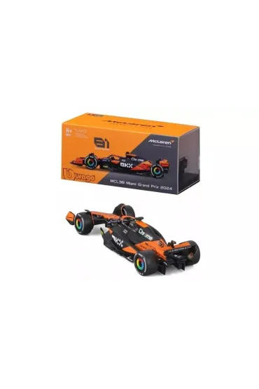 Bburago model 1:43 mclaren f1 mcl38 (with helmet) (miami gp) (2024) #81 oscar piastri
