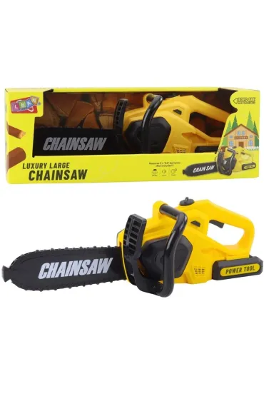 Piła łańcuchowa z dźwiękiem żółta