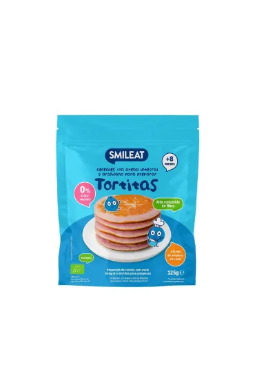 Tortitas, Mieszanka z pełnoziarnistych płatków owsianych i jagód do naleśników, 8 m+