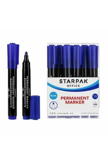 Marker permanentny okrągły niebieski (12 szt)