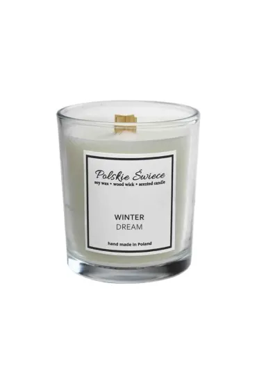 Świeca sojowa WINTER DREAM z drewnianym knotem