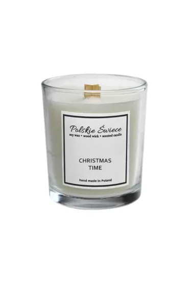 Świeca sojowa CHRISTMAS TIME z drewnianym knotem