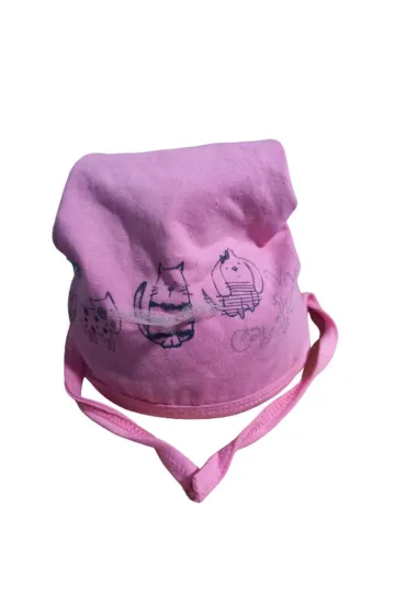 Bawełniana Czapeczka Pudrowy Róż Zwierzaczki 36-38Cm Yo! Club