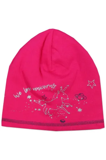 Bawełniana Czapeczka Dziewczęca We Love Unicorns Czarna 46-48Cm Yo! Club