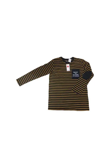 Bawełniana Pasiasta Bluzka Chłopięca Z Kieszonką Z Nadrukiem 164Cm Cool Club