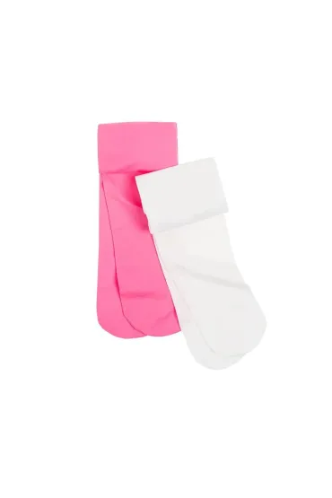 Rajstopy Dziewczęce Cienkie Białe + Różowe 116-122 Cm Cool Club