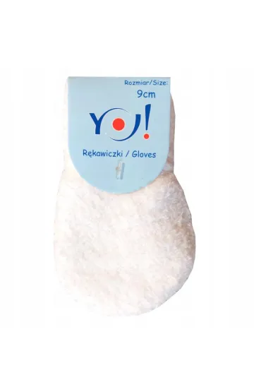 Grube Ciepłe Rękawiczki Frotte Łapki Niedrapki Dla Niemowląt Białe 9Cm Yo! Club