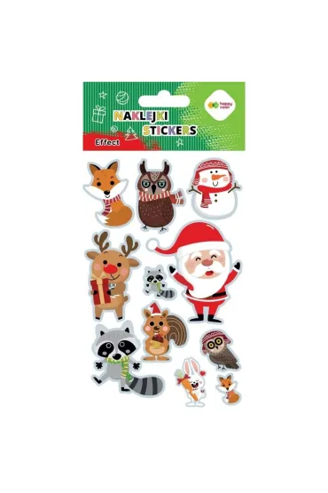Naklejki Xmas animals 10x20cm HAPPY COLOR