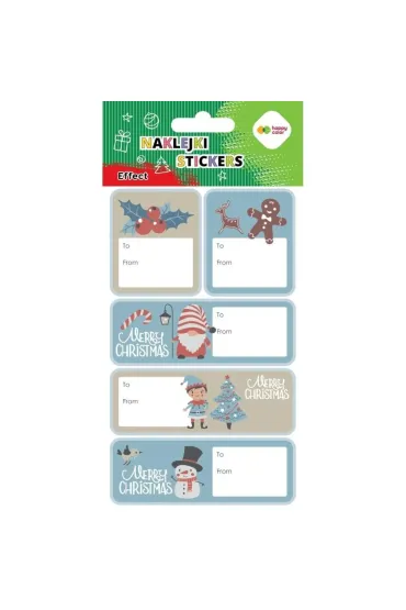 Naklejki Xmas blue tag 10x20cm HAPPY COLOR