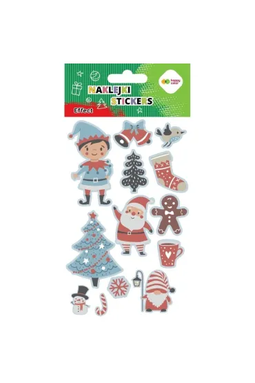 Naklejki Xmas blue 10x20cm HAPPY COLOR