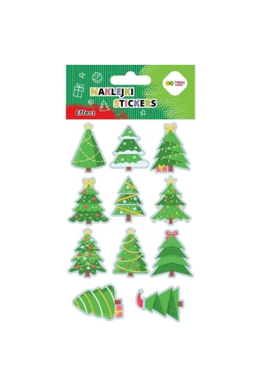 Naklejki Xmas tree 10x20cm HAPPY COLOR