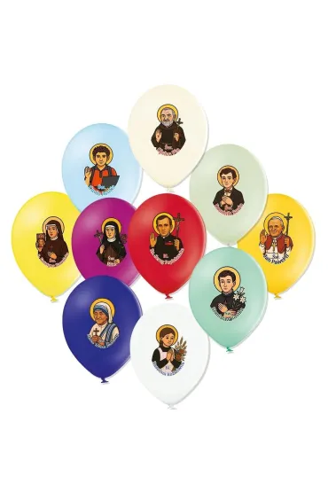 Balony z wizerunkami świętych (10 szt)