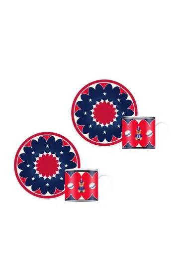 Zestaw filiżanek ze spodkami do espresso Joyful Christmas