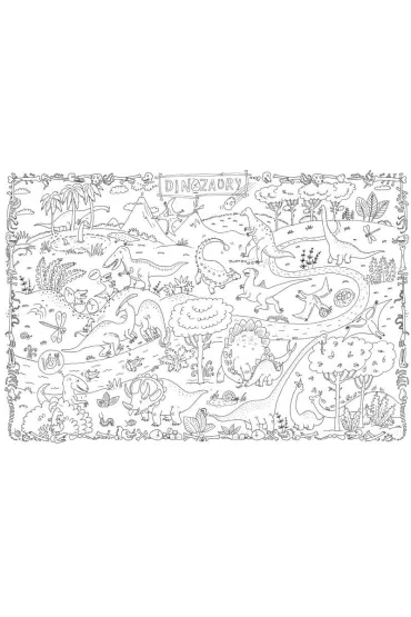 W Świecie Dinozaurów Kolorowanka Podłogowa Xxl 100 X 70 Cm