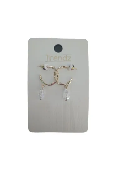 Kolczyki Kółka Z Wiszącym Kryształkiem Wkrętki