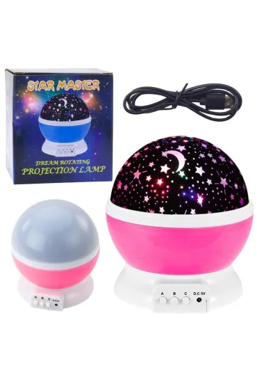 Projektor gwiazd obrotowy LED różowy