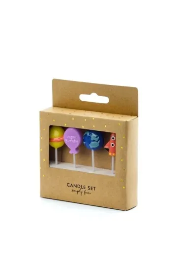 Świeczki urodzinowe - Kosmos 2-3cm - 4 szt.