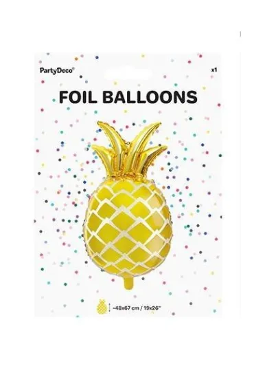 Balon foliowy - Ananas złoty - 38x63cm