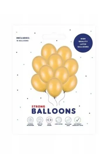 Balony Strong 27cm - Metallic Gold - 10 szt.