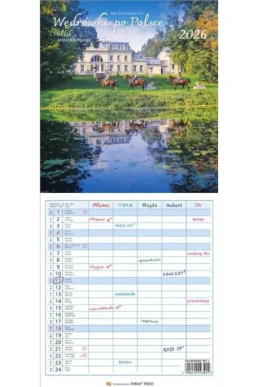 Kalendarz 2026 wieloplanszowy wąski - Wędrówki...
