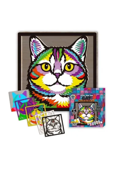 Zestaw do tworzenia obrazów z drewna - Kot