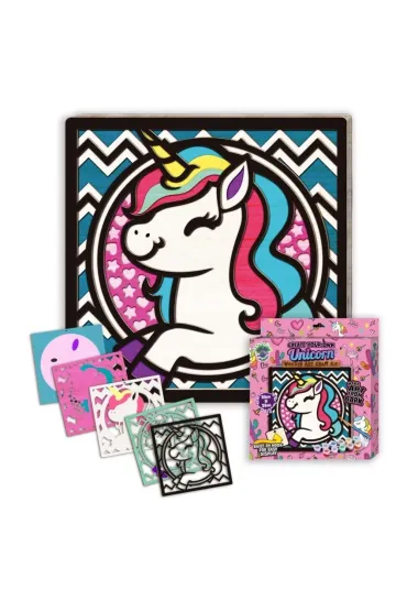 Zestaw do tworzenia obrazów z drewna - Jednorożec