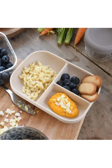 Silikonowy trójdzielny talerz z przyssawką Clay