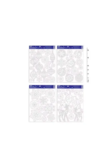 Naklejka bożonarodzeniowa brokat 20x30cm MIX