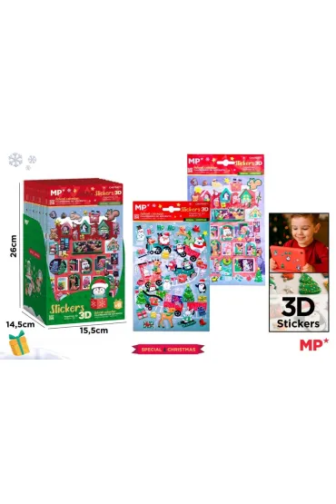 Naklejki świąteczne Boże Narodzenie 3D MIX