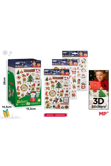 Naklejki świąteczne Boże Narodzenie 3D MIX